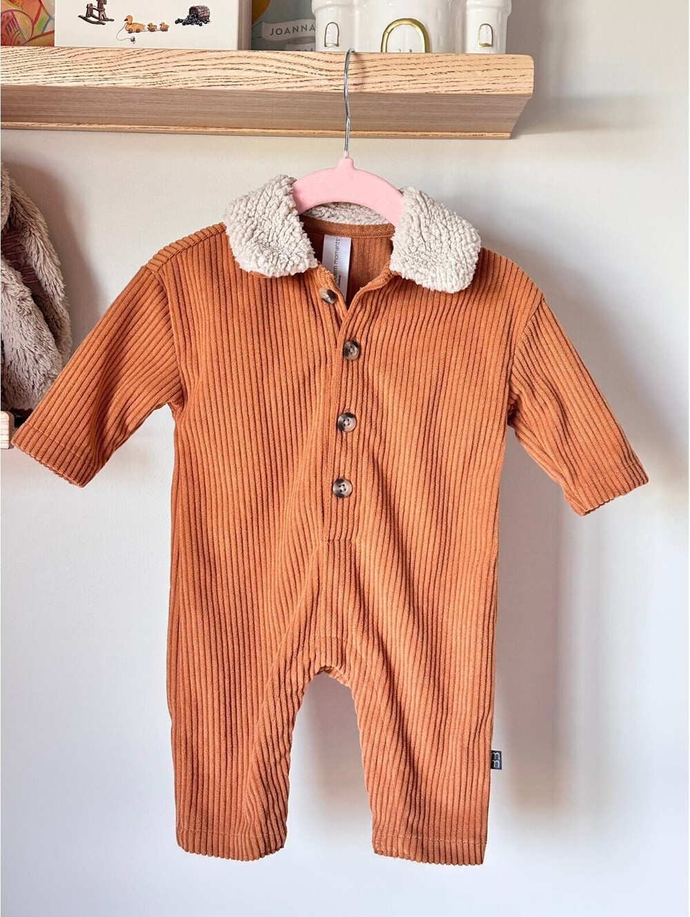 Modern Moments Dark Khaki Corduroy Romper Sz 0-3m